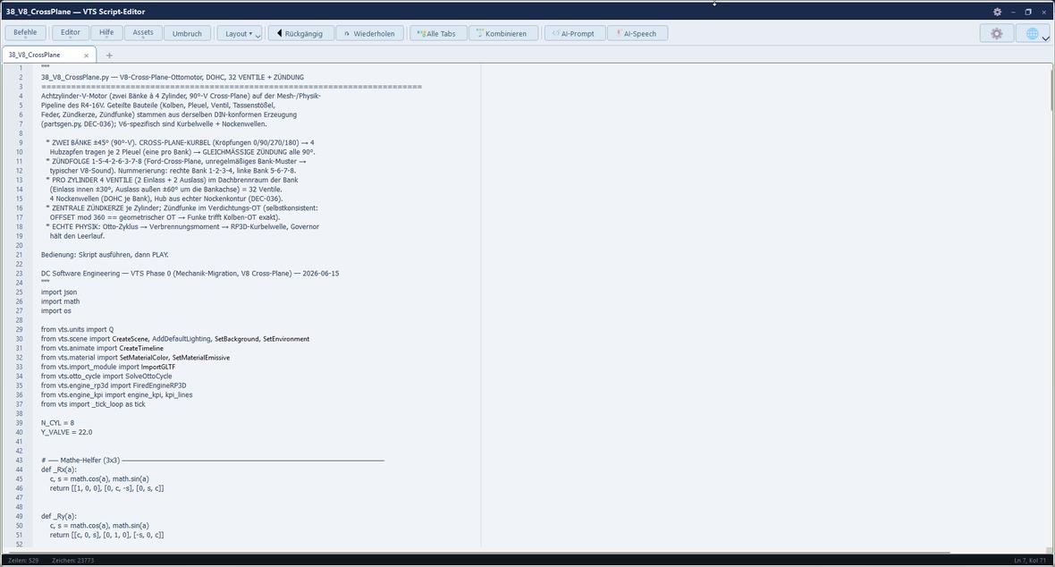 VTS Script-Editor mit KI-Prompt